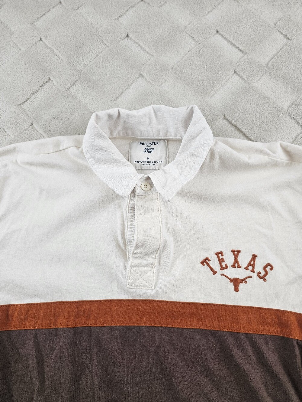 Hollister x Blue 84 UT Texas Longhorns Rugby Shirt Mens Medium Heavyweight - Picture 2 of 10